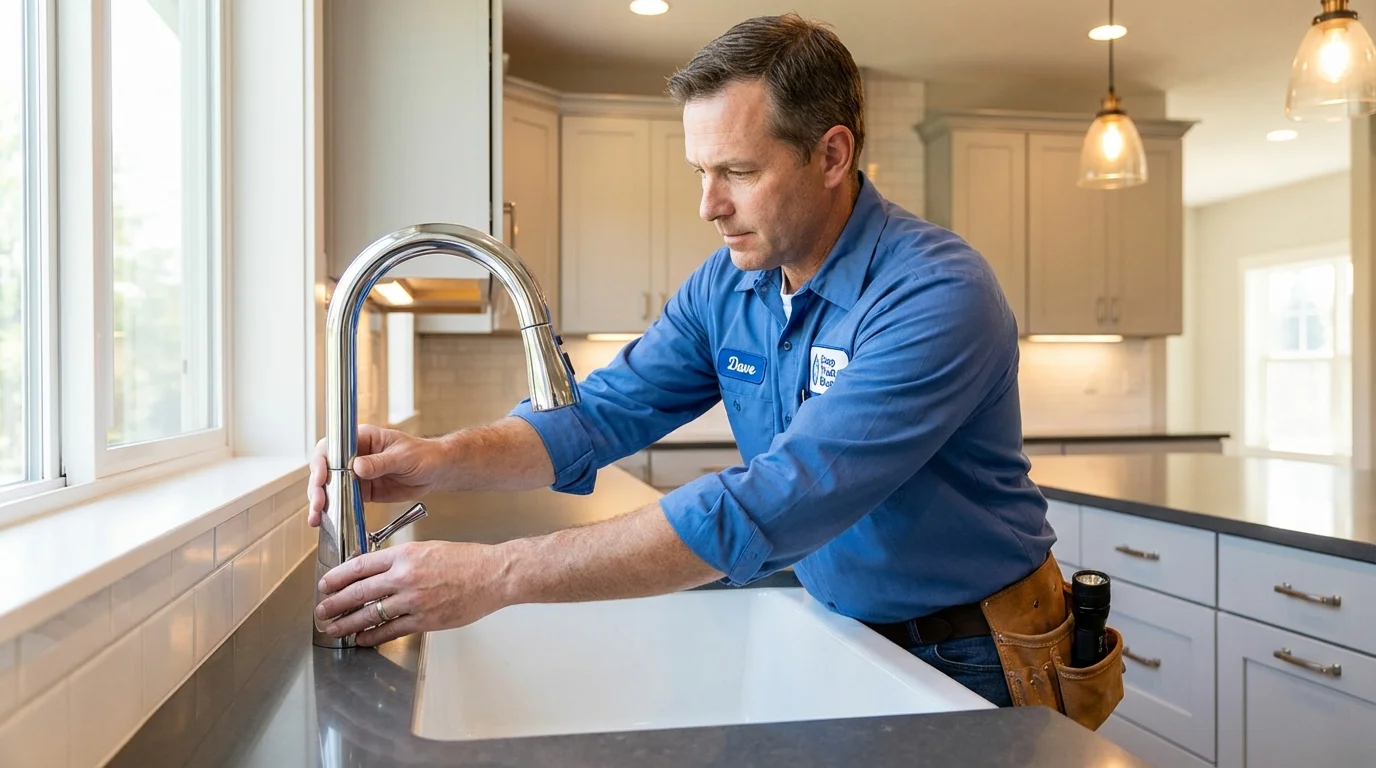 Kitchen faucet installation by Johns Plumbing LLC in Spencerville